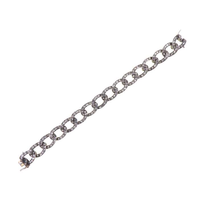 Early 19th century diamond oval link bracelet, now 49536